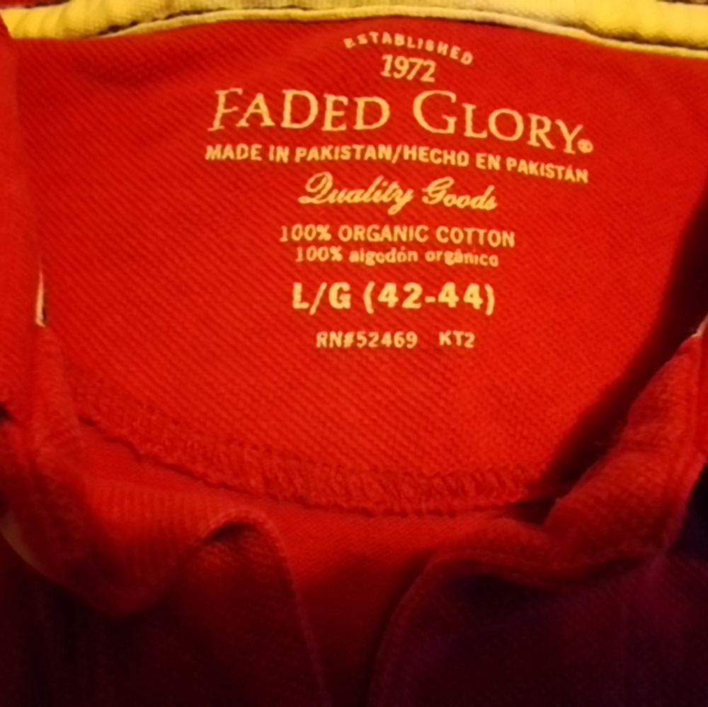 Faded Glory Red Cotton Pullover - Picture 2 of 3